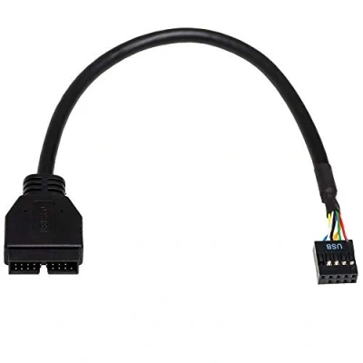 Image de Akyga Adpatateur interne USB tête 20 broches 3.0 (M) pour connecteur 10 (F) cm gris