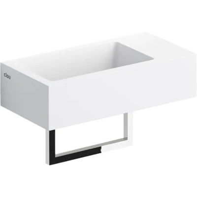 Afbeelding van Clou Flush 3 toiletfontein Mat wit Rechts Met kraangat handdoekhouder Minimalistisch design