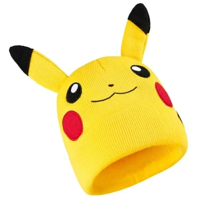 Afbeelding van Pokemon Pikachu Muts voor kinderen, 3D, met oren, fantasiemuts, jongeren, één maat, officiële accessoires, Geel.