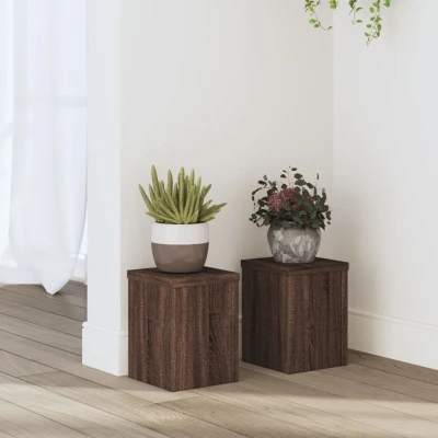 Afbeelding van vidaXL Plantenstandaards 2 st 15x15x20 cm bewerkt hout bruin eiken