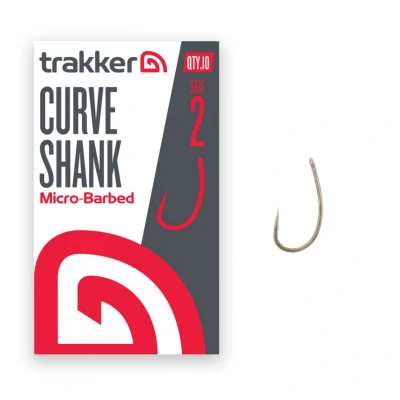 Afbeelding van Trakker Curve Shank Hooks Micro Barbed Haakmaat 2 (10 Stuks) Karperhaken