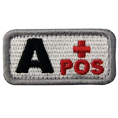 Afbeelding van Tactische Type A Positieve Bloedgroep Geborduurd Embleem Haak en Gesp Patch, Rood Zwart