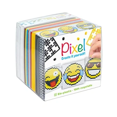 Afbeelding van Pixelhobby Pixel Create it yourself kubus setje smiley&#039;s