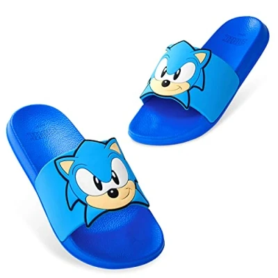 Afbeelding van Sonic The Hedgehog Kinderslippers voor jongens en meisjes, kunststof, strand, sandalen, kinderen, gamer, zomer, schoenen zwembad maten van 28 tot 34, Blauw
