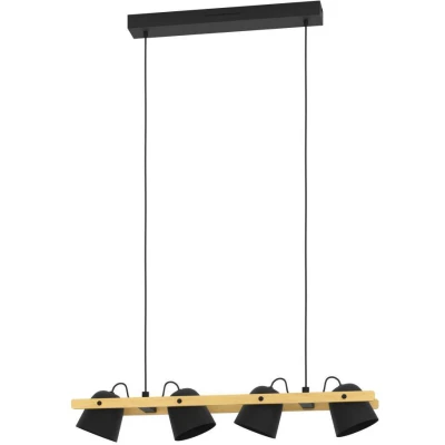 Afbeelding van EGLO connect.z Hornwood Z Hanglamp 78 cm Zwart/Bruin Instelbaar RGB &amp; wit licht Dimbaar Zigbee