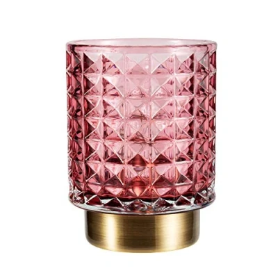 Afbeelding van Pauleen 48132 Cute Glamour mobiele tafellamp glas timerfunctie 6 uur batterij glazen lamp zonder kabel roze glas/metaal