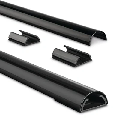 Afbeelding van Kabelkanaal Hama halfrond 110/3,3/1,8 cm aluminium zwart