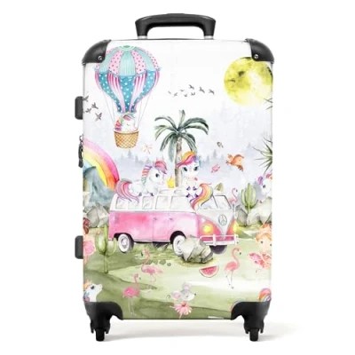 Afbeelding van NoBoringSuitcases.com® Kindertrolley unicorn Koffer kinderen 20 kg bagage