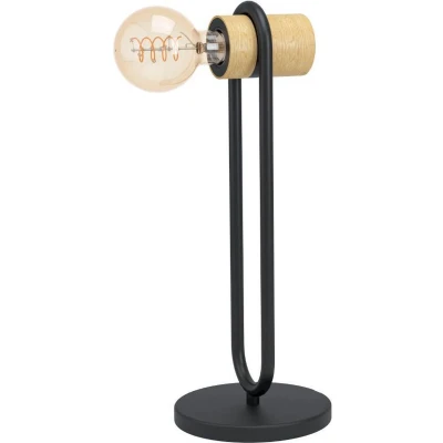 Afbeelding van Eglo Tafellamp Chieveley Zwart/hout Multicolor