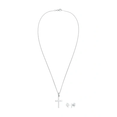 Afbeelding van Elli Schmuckset Kreuz Oorbellen, Dames, Maat: 45, Silber