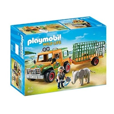 Afbeelding van PLAYMOBIL Wild Life 6937 Rangers Jeep met transportkooi, vanaf 4 jaar, exclusief van Amazon