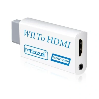 Afbeelding van Mcbazel Wii naar HDMI adapter, video uitgangskabel &amp; 3,5 mm voor audio, ondersteunt alle displaymodi: NTSC, 480i, 480p, PAL 576i, 720p, 1080p