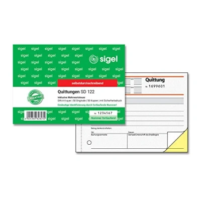 Afbeelding van Sigel, Formulier, Formulierenboek &quot;Ontvangstbewijs&quot;, incl. BTW, DIN A6 landschap (50 x)
