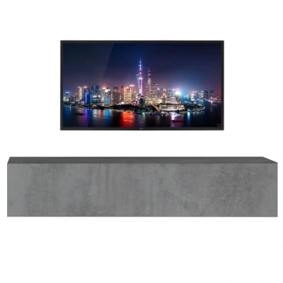 Afbeelding van Zwevend Tv meubel Tesla 138 cm breed grijs beton