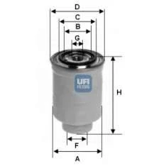 Afbeelding van UFI 24.375.00 Brandstoffilter Filter insert NISSAN: Patrol GR 5 SUV, 4 Almera II Hatchback