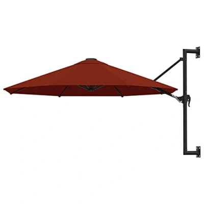 Afbeelding van vidaXL Wandparasol met metalen mast, 300 cm, terracotta