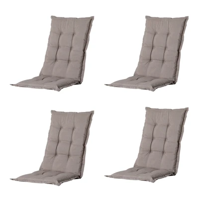 Afbeelding van Madison Tuinkussens Hoge Rug Basic Taupe 123x50 Bruin 4 Stuks