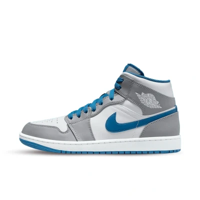 Afbeelding van Nike Air Jordan 1 Mid True Blue Cement (GS) maat 36.5/4.5Y DQ8423 014