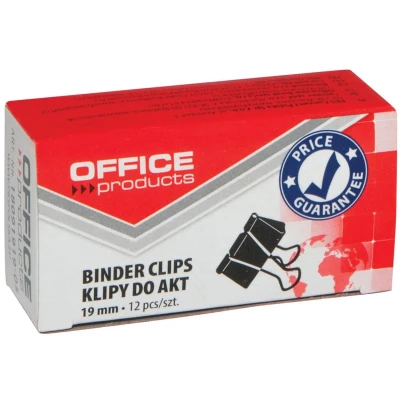 Afbeelding van OFFICE products foldbackclip, zwart, 19 mm, doosje van 12 stuks