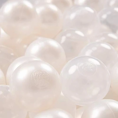 Afbeelding van KiddyMoon 700 ∅ 7cm kinderballen speelballen voor ballenbad baby plastic ballen made in eu, parel/transparant