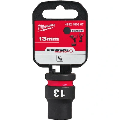 Afbeelding van MILWAUKEE 4932480307 SHOCKWAVE IMPACT DUTY 1/2&quot; slagvaste korte dop standaard 13 mm