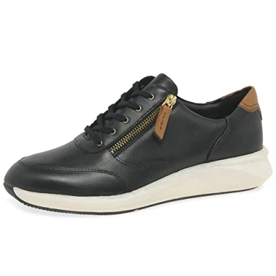 Afbeelding van Clarks RIO ZIP Sneakers laag, Dames, Maat: 37, Black Leer