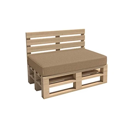 Afbeelding van chilly pilley Palletkussen, tuinkussen, binnen en buiten, wasbaar, afneembaar, zitkussen, rugkussen (zitkussen 120 x 60 15, cappuccino)