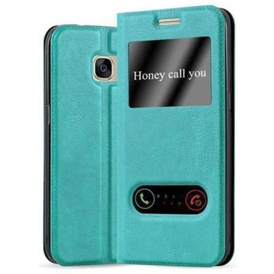 Afbeelding van Cadorabo Hoesje geschikt voor Samsung Galaxy S7 in MUNT TURKOOIS Beschermhoes met magnetische sluiting, standfunctie en 2 kijkvensters Book Case Cover Etui