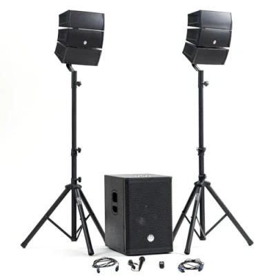 Afbeelding van BM Bmsonic BMS 12 ARRAY BT MKII, compleet DJ geluidsset, 1000 W, SAT luidsprekers, 31 cm USB/Bluetooth, kabelhouders