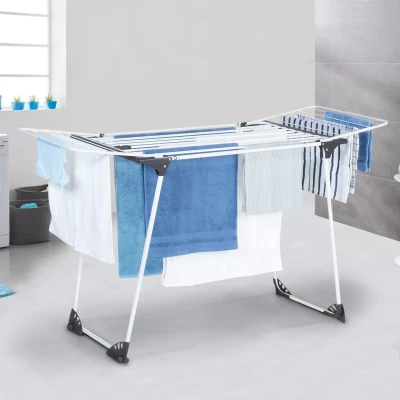 Image de Séchoir à linge ULTRA gris et blanc 160 211.5 CM étendoir extensible pliable