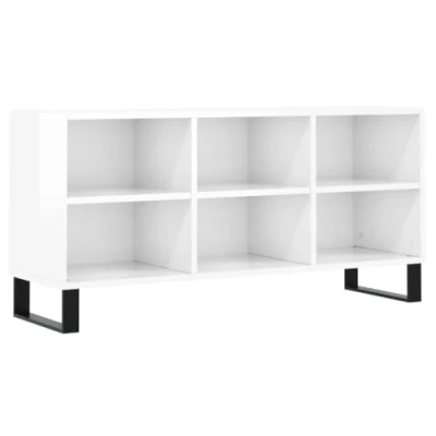 Image de vidaXL Meuble TV blanc brillant 103,5x30x50 cm bois d&#039;ingénierie826998