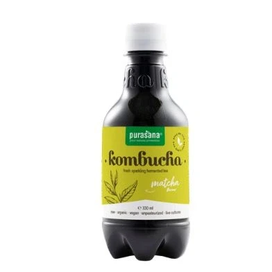 Afbeelding van Purasana Kombucha Fresh Sparkling Fermented Tea Matcha Flavour 330ML