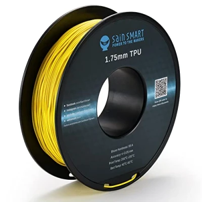 Afbeelding van SainSmart 3D printfilament zacht TPU filament 1,75 mm, 0,8 kg, maatnauwkeurigheid +/ 0,05 kleur neongeel