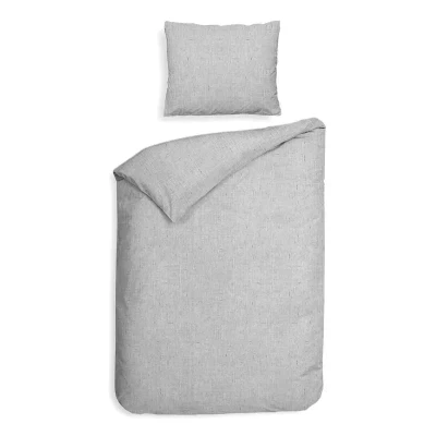 Afbeelding van Heckettlane Franela Dekbedovertrek Eenpersoons 140x200/220 cm Light Grey