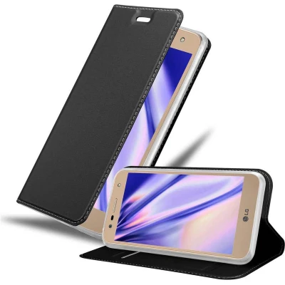 Afbeelding van Cadorabo Hoesje geschikt voor LG X POWER 2 in CLASSY ZWART Beschermhoes met magnetische sluiting, standfunctie en kaartvakje Book Case Cover Etui