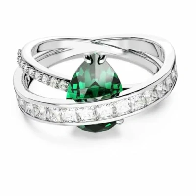 Afbeelding van Swarovski dames Hyperbola ring met kristal 55 in de kleur Zilver, maat: Maat 17,5 mm