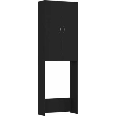 Afbeelding van Wasmachinekast 64x25,5x190 cm zwart