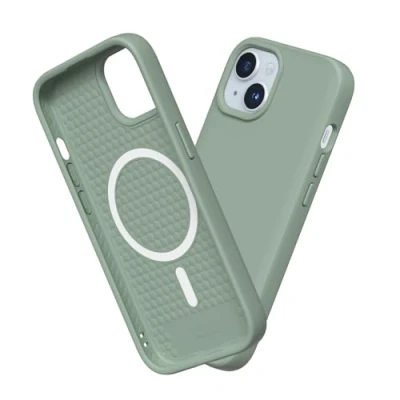Afbeelding van RHINOSHIELD Hoesje compatibel met [iPhone 15] SolidSuit Magsafe dunne hoes schokabsorberende technologie en premium matte afwerking saliegroen