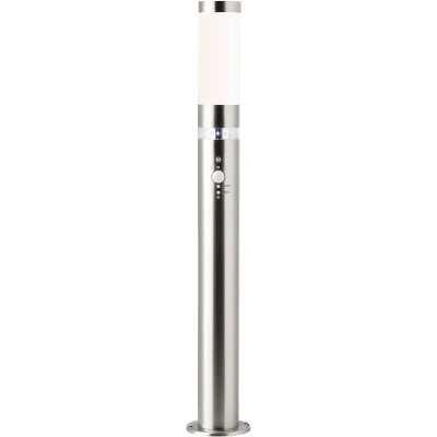 Afbeelding van Brilliant G46799/82 Bole Staande buitenlamp met bewegingsmelder Spaarlamp, LED E27, vast ingebouwd 60.84 W RVS