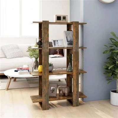 Afbeelding van vidaXL Boekenkast/kamerscherm 80x30x123,5 cm gerookt eikenkleurig