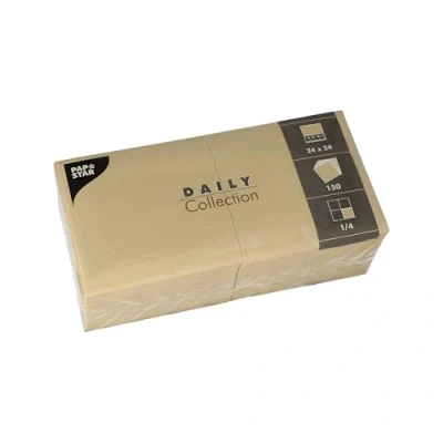 Afbeelding van PAPSTAR, 150 servetten &quot;Daily Collection&quot;, gevouwen, 4 24 x cm, zandkleurig