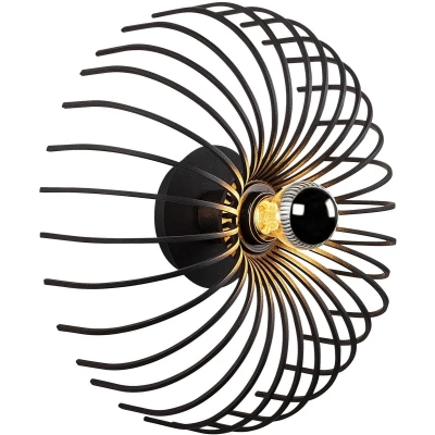 Afbeelding van Aspendos N 645 wandlamp, zwart, metaal, Ø 36 cm