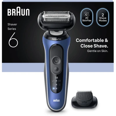 Afbeelding van Braun Series 6 Elektrisch Scheerapparaat +1 Opzetstuk 62 B1200S Blauw