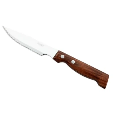 Afbeelding van Arcos 372700 tafelmes, steakmes, lemmet van nitrum roestvrij staal, 120 mm, houten handvat, kleur: bruin