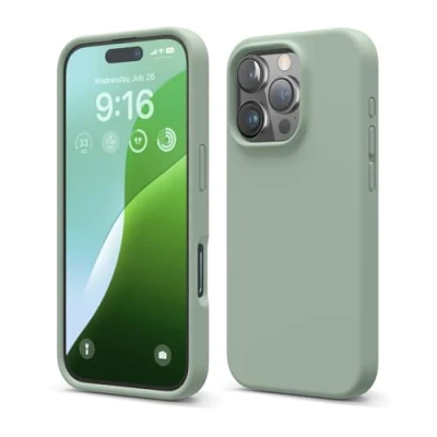 Afbeelding van elago Compatibel met iPhone 16 Pro hoesje, hoogwaardige vloeibare siliconen hoes, volledige beschermhoes, schokbestendig, slanke telefoonhoes