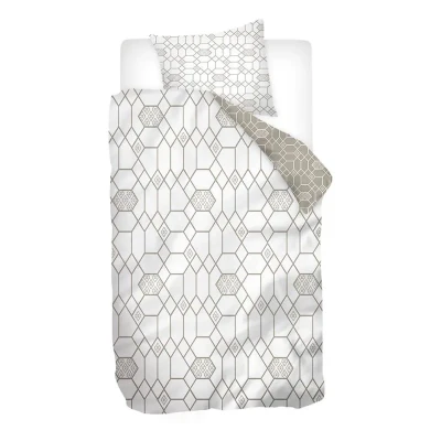 Afbeelding van Snoozing Lieven Flanel Dekbedovertrek Eenpersoons 140x200/220 cm + 1 kussensloop 60x70 Taupe