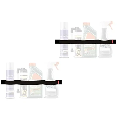 Afbeelding van TrunkExpert Klittenband voor auto, dubbelpak, 80 x 5 0,3 cm, kofferbakorganizer, drie vakken, flexibel, duurzaam, zwart, waterdicht, het bevestigen van vervoerde voorwerpen
