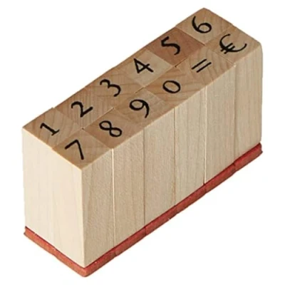 Afbeelding van Artemio ARTA50 stempelset van cijfers, hout, meerkleurig, 6 x 2,5 3 cm