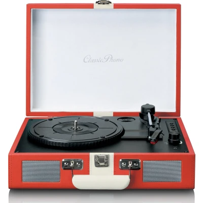 Afbeelding van Classic Phono TT 110RDWH Platenspeler met Bluetooth® ontvangst en ingebouwde speakers Rood Wit Red White