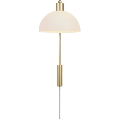 Afbeelding van Nordlux Ellen 20 wandlamp E14 messing/opaal wit